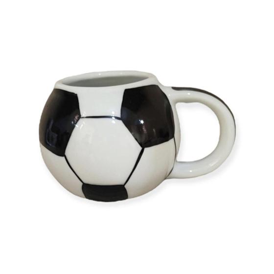 Imagem de Caneca Modelo Bola De Futebol Branca E Preta De Porcelana