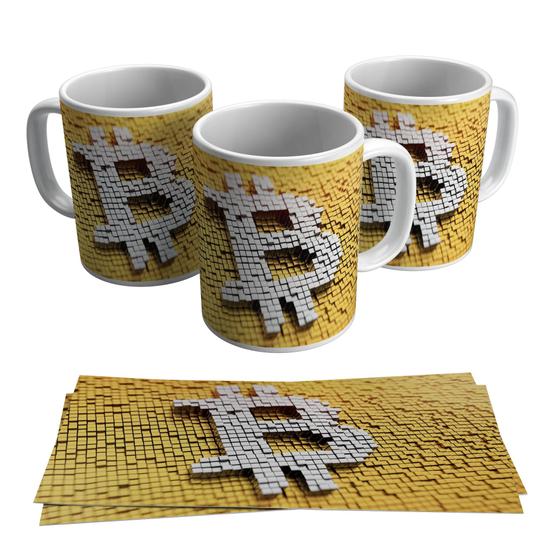 Imagem de Caneca Moeda Virtual Bitcoin Criptomoeda Símbolo 325ml
