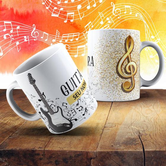 Imagem de Caneca Musica Guitarra personalizado com nome