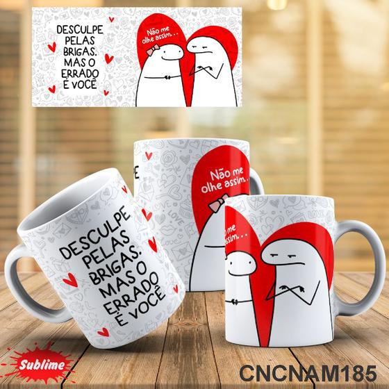 Imagem de Caneca Namorados Flork Desculpe Pelas Brigas Mas O Errado É Você