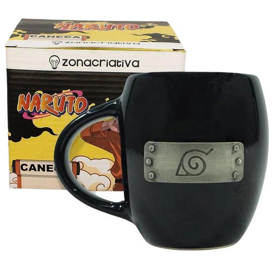 Imagem de Caneca Naruto 3D Porcelana Com Bandana Folha Metal Oficial Viz