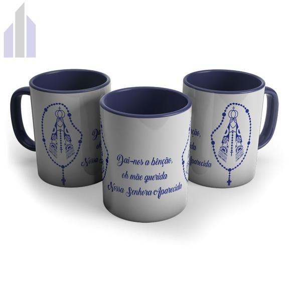 Imagem de Caneca Nossa Senhora da Aparecida Terço Dai-nos a Bênção Mãe Azul