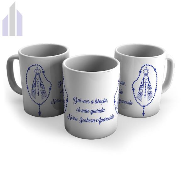 Imagem de Caneca Nossa Senhora da Aparecida Terço Dai-nos a Bênção Mãe Azul