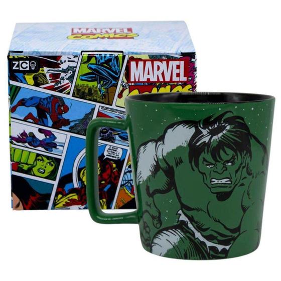 Imagem de Caneca O Incrível Hulk Cerâmica Verde 400 Ml Oficial Marvel - Zona Criativa