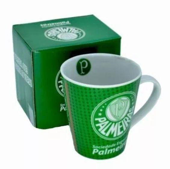 Imagem de Caneca Palmeiras de Porcelana com Caixa - Allmix