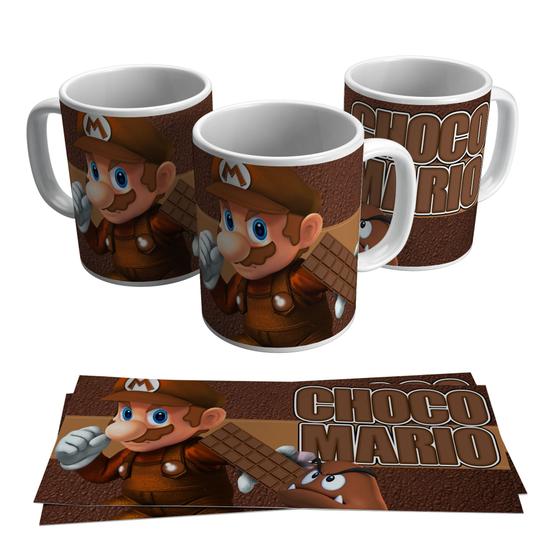 Imagem de Caneca Páscoa Chocomario Mario Bros Chocolate 325ml