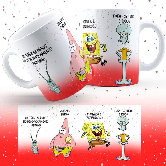 Imagem de Caneca Personalizada Bob Esponja / Lula Molusco 805  Menor Frete