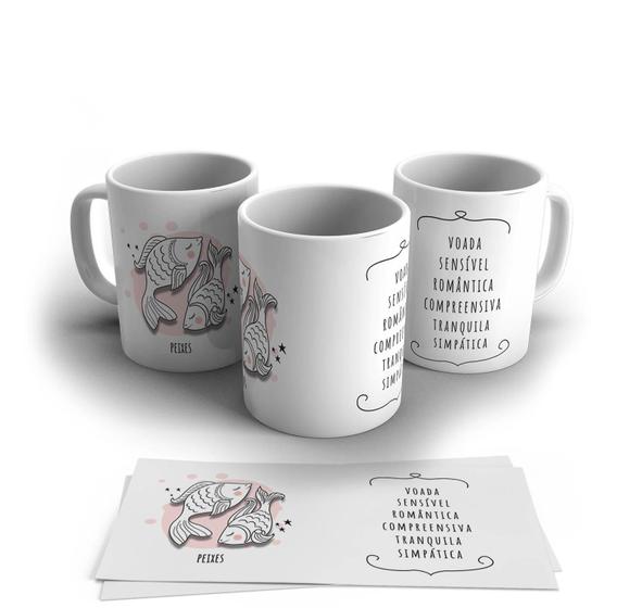 Imagem de Caneca Personalizada Cerâmica Signo Peixes 325ml