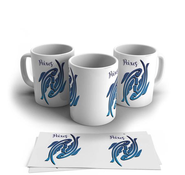 Imagem de Caneca Personalizada Cerâmica Signo Peixes 325ml