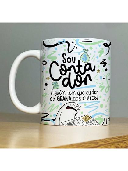 Imagem de Caneca Personalizada de Porcelana  Profissão: Sou Contador  com Flork -  325ML