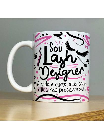 Imagem de Caneca Personalizada de Porcelana  Profissão: Sou Lash Designer  -  325ML