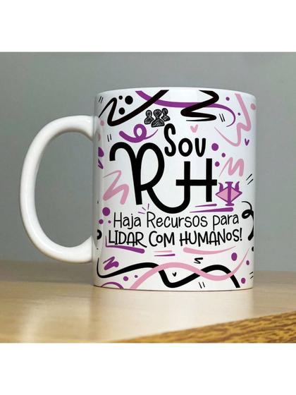 Imagem de Caneca Personalizada de Porcelana  Profissão: Sou Recursos Humanos - cor: Rosa  - 325ML