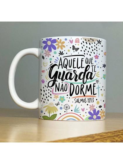 Imagem de Caneca Personalizada de Porcelana - Tema: Motivação - Aquele que te guarda, não dorme  - 325ml