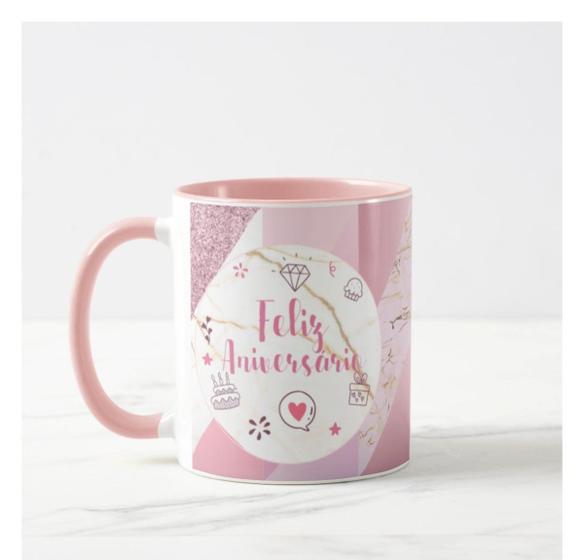 Imagem de Caneca Personalizada Feliz Aniversário Feminina