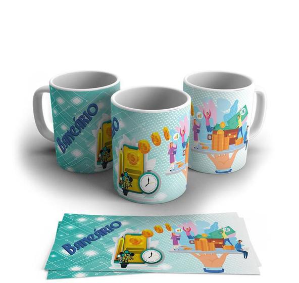 Imagem de Caneca Personalizada Porcelana Profissão Bancário 325ml