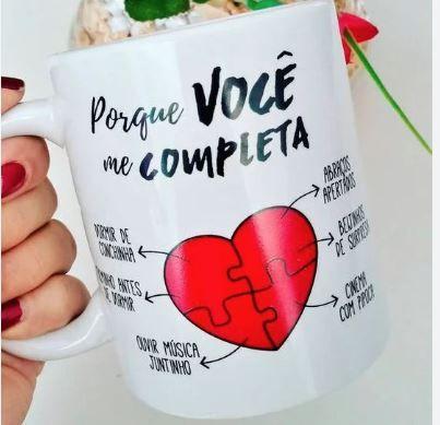 Imagem de Caneca personalizada porque você me completa