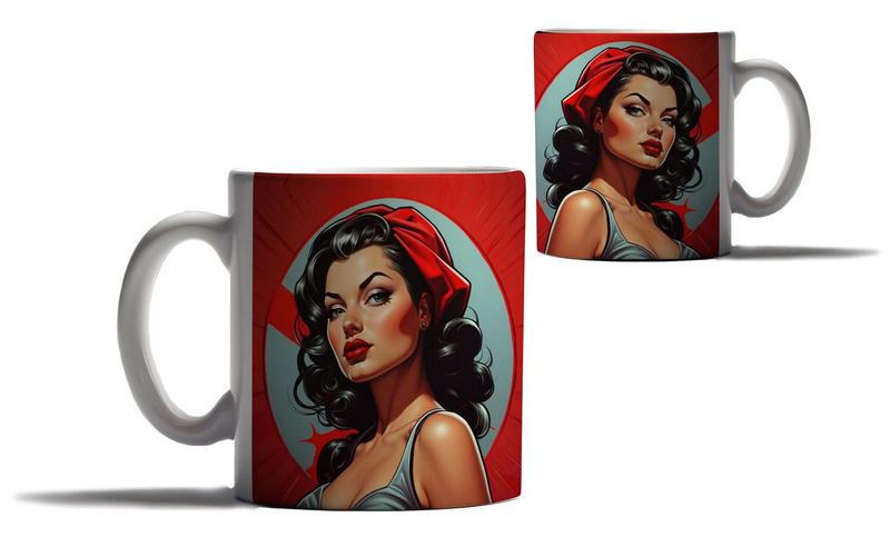 Imagem de Caneca Personalizada Presente Pin-Ups Modelos Vintage