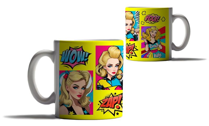 Imagem de Caneca Personalizada Presente Pop Art Quadrinho Pin-Up Loira