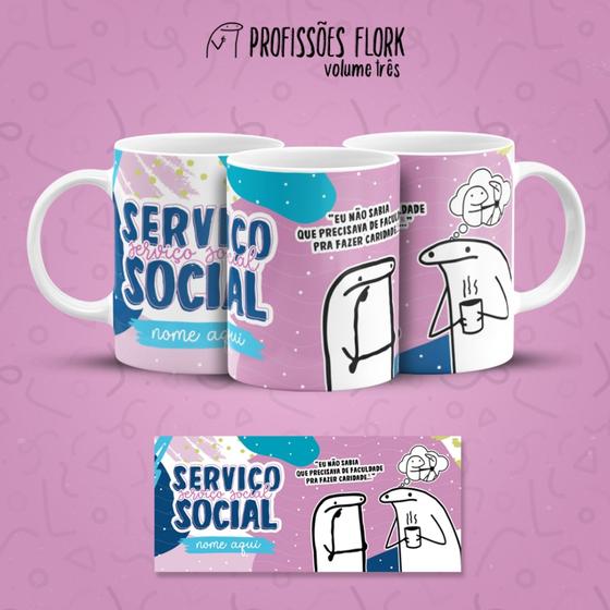 Imagem de Caneca Personalizada Profissão Diversas Profissões Flork trabalho Com Nome Porcelana OFERTA!