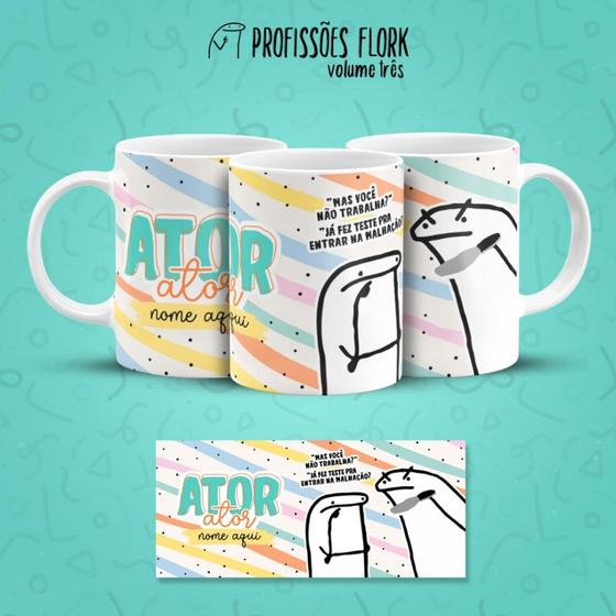 Imagem de Caneca Personalizada Profissão Diversas Profissões Flork trabalho Com Nome Porcelana OFERTA!