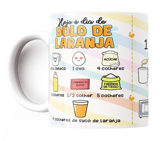 CANECA RECEITA BOLO DE LARANJA -> UN
