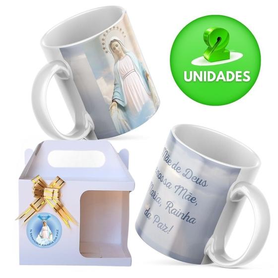 Imagem de Caneca Personalizada Religiosa-N Sra Rainha da Paz M1 2 unid