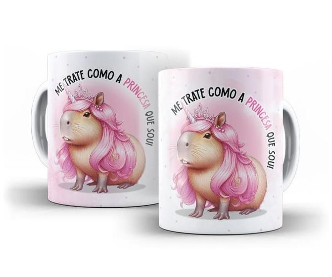 Imagem de Caneca Porcelana Capivara Divertida Me Trate Como A Princesa Que Eu Sou