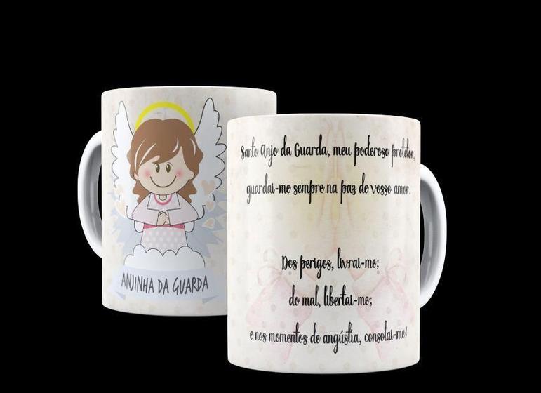 Imagem de Caneca Porcelana Católica Anjo da Guarda Anjinha da Guarda