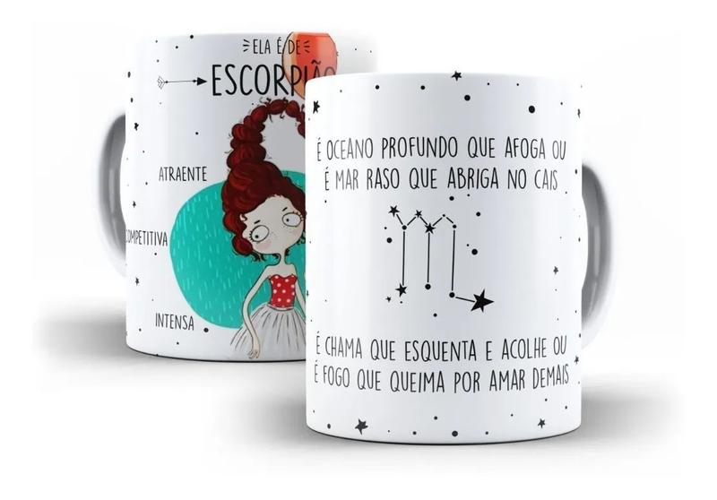 Imagem de Caneca Porcelana Coleção Signos Ela É De Escorpião