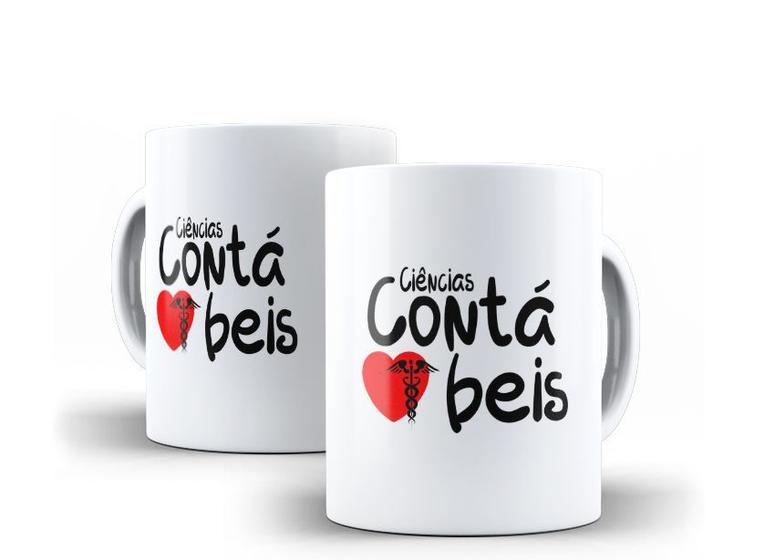 Imagem de Caneca Porcelana Curso Ciências Contábeis com Coração