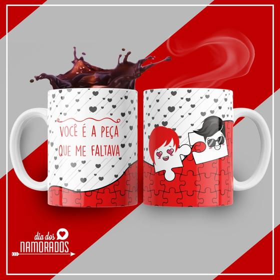 Imagem de Caneca Porcelana Dia Dos Namorados Casal Peça Que Me Faltava Noivo Love Presente Amor - MEGA OFERTA!