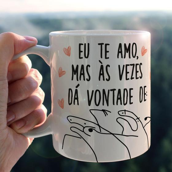 Imagem de Caneca Porcelana Divertida Flork Eu Te Amo Mas As Vezes 2