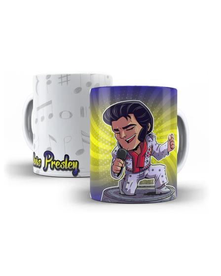 Imagem de Caneca Porcelana Divertida Hits da Música Elvis Presley