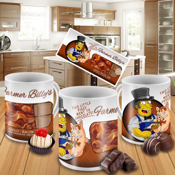 Imagem de Caneca Porcelana Divertida Páscoa Simpsons Choco Bacon