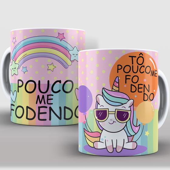 Imagem de Caneca Porcelana Divertida Unicórnio Indiscreto 2