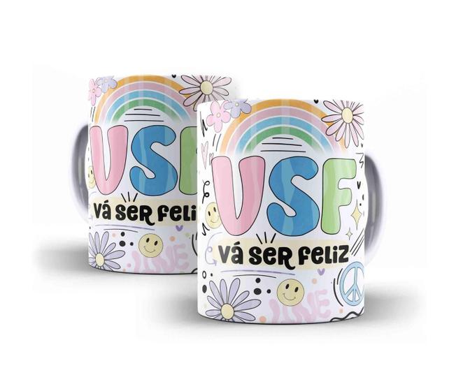 Imagem de Caneca Porcelana Divertida VSF Vai Ser Feliz