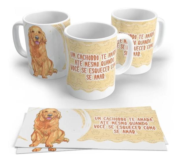 Imagem de Caneca Porcelana Dog Pet Um Cachorro Te Ama Mesmo Quando Você Se Esquecer