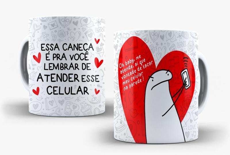 Imagem de Caneca Porcelana Engraçada Flork Atende o Celular