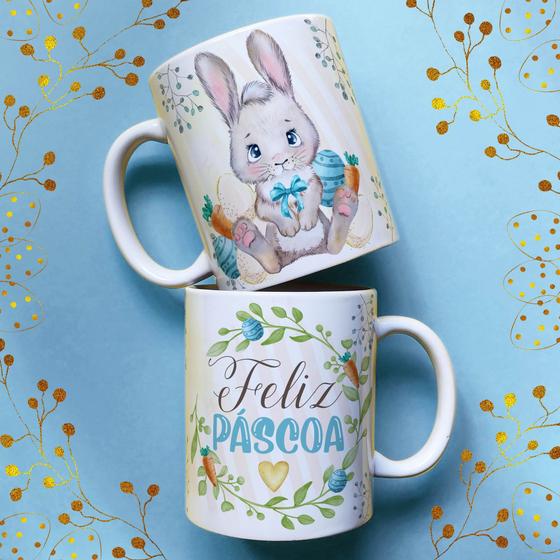 Imagem de Caneca porcelana feliz pascoa 02 325 ml