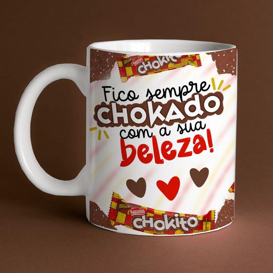 Imagem de Caneca Porcelana Fico sempre chokado com a sua beleza! 325 ml