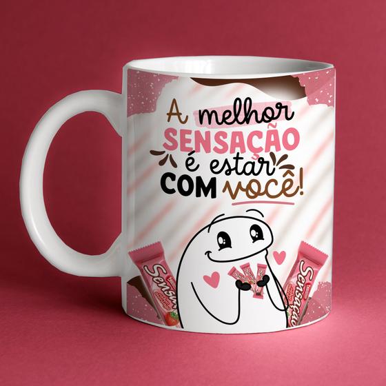 Imagem de Caneca Porcelana Flork a melhor sensação é estar com você 325 ml