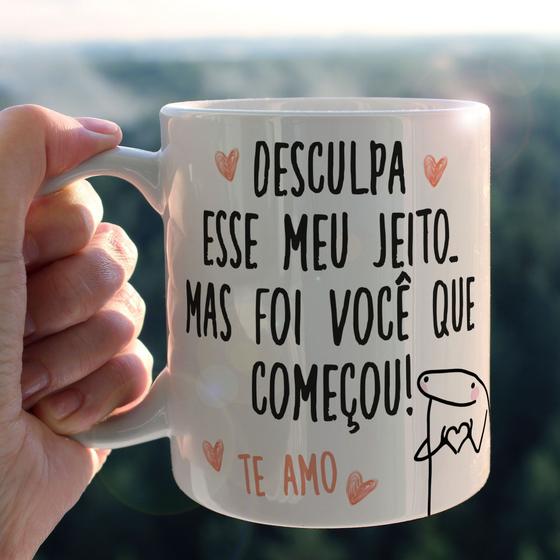 Imagem de Caneca porcelana flork desculpa esse meu jeito. mas foi você que começou 325 ml