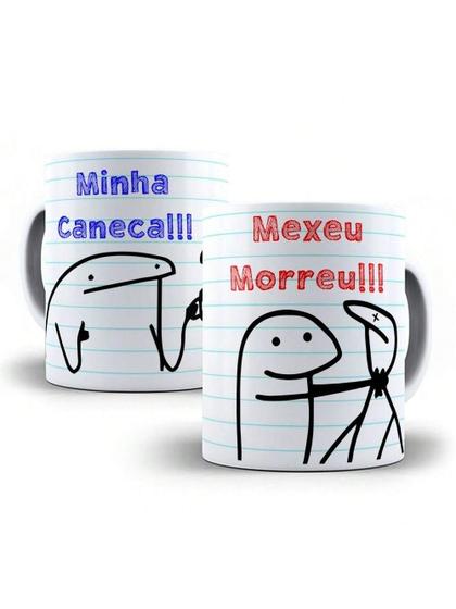 Imagem de Caneca Porcelana Flork Meme Minha Caneca, Mexeu, Morreu Personalizada 325ml