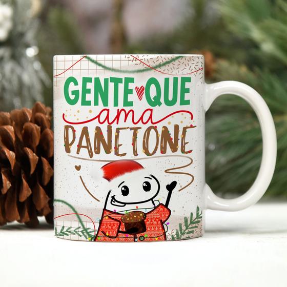 Imagem de Caneca Porcelana Flork  Natal Gente que ama Panetone 325 ml