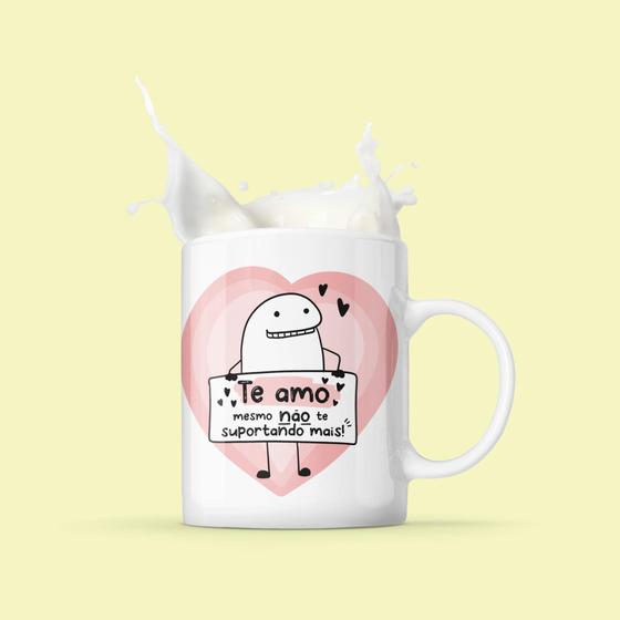 Imagem de Caneca porcelana flork te amo, mesmo nã te suportando mais. 325ml