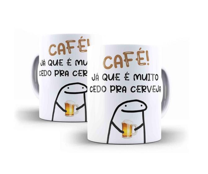 Imagem de Caneca Porcelana Humor Flork Café Já Que É Muito Cedo Para Cerveja