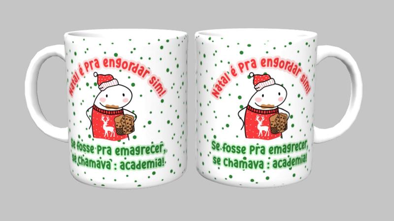 Imagem de Caneca Porcelana Natal Flork,natal é para engordar sim