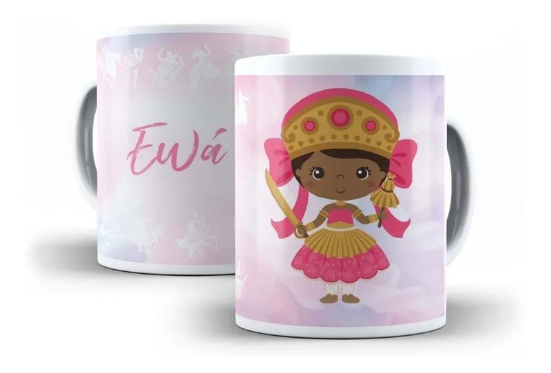 Imagem de Caneca Porcelana Orixá Ewa Candomblé e Umbanda