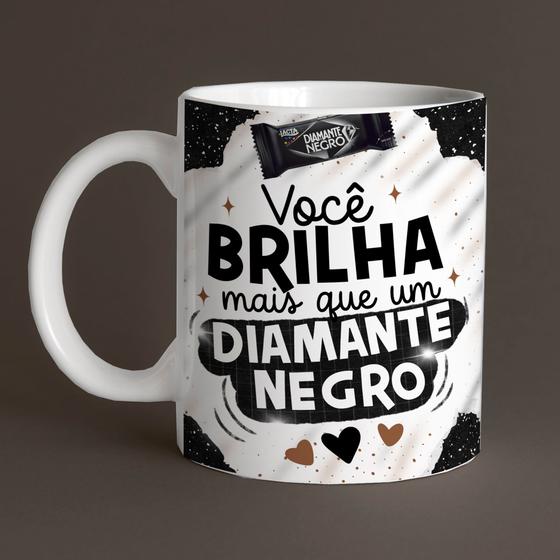 Imagem de Caneca Porcelana Páscoa você brilha mais que um diamante negro 325 ml