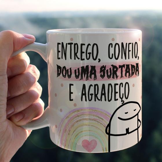 Imagem de Caneca Porcelana Personalizada Flork Entrega, Confio, dou Uma Surtada Divertida - MEGA OFERTA!